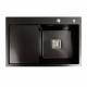 Мийка PVD Black Platinum Handmade 78*50B R (два отвори ,квадратний сифон 3.0/1.0)