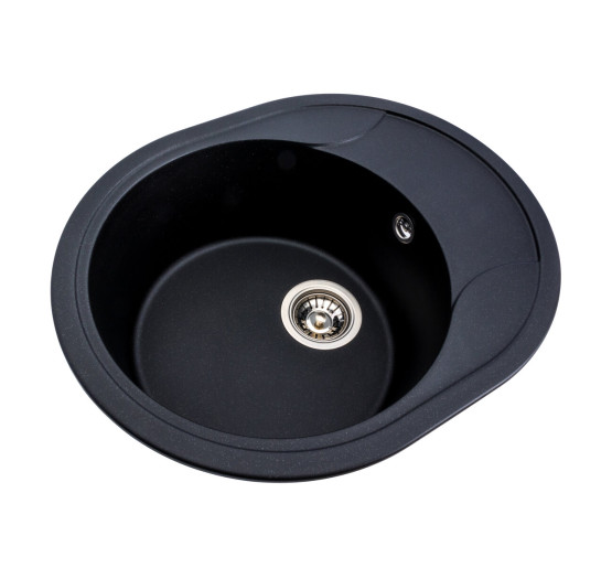 Гранітна мийка для кухні Platinum 5847 ONYX матова (чорний металік)
