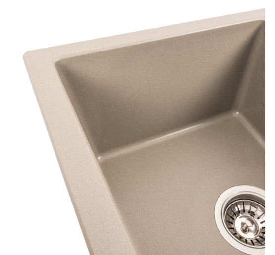 Гранітна мийка для кухні Platinum 5851 ARIA матовий Титан