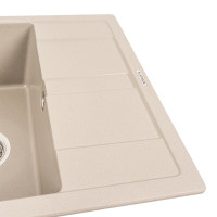Гранітна мийка для кухні Platinum 5851 ARIA матовий Титан