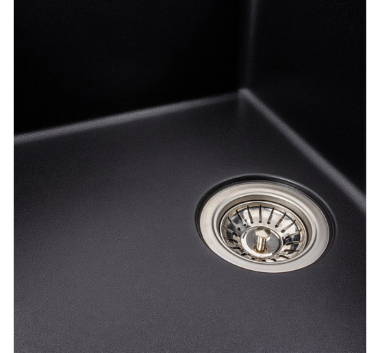 Гранітна мийка для кухні Platinum 6250 ZIRKONE матова чорна