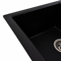 Гранітна мийка для кухні Platinum 7843 SOLID матовий Чорний