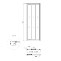 Душевые двери в нишу Qtap Uniford CRM207.C4 68-71x185 см, стекло Clear 4 мм, покрытие CalcLess