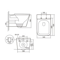 Унітаз підвісний Qtap Tern Ultra Quiet безобідковий з сидінням Soft-close WHITE QT17332303AW