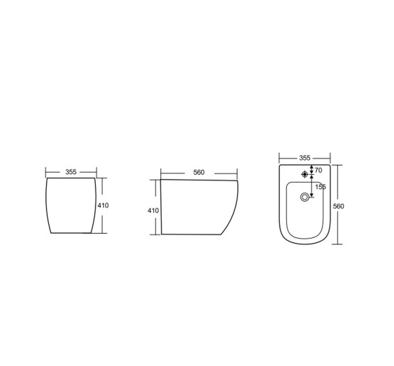 Биде напольное Qtap Robin 560x355x410 White QT13442141CW