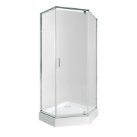 Набор Qtap душевая кабина Scorpio CRM10995-AC6 Clear 2120x900x900 мм + поддон Diamond 309912 90x90x12 см с сифоном.