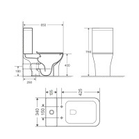 Унітаз-компакт Qtap Presto Quadro безободковий з сидінням Soft-close QT24221215AW