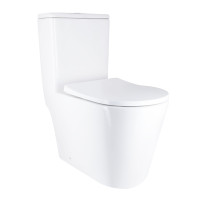 Унітаз-моноблок підлоговий Qtap Swan Ultra Quiet безобідковий з сидінням Soft-close WHITE QT16226080AW