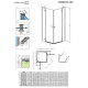 Душова кабіна прямокутна Torrenta KDD 75Lx90R 32282-01-01NL RADAWAY