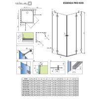 Душевая кабина (половина) Essenza Pro KDD 90 правая, RADAWAY