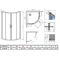 Душевая кабина полукруглая Alienta A 90x90 10229090-01-01 RADAWAY