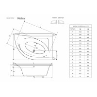 Ванна асиметрична ліва Mistra 170x110 L, RADAWAY