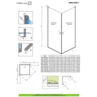 Душова кабіна (половина) Nes Black KDD I 80 права, RADAWAY
