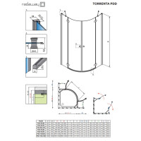 Душевая кабина полукруглая Torrenta PDD E 90x80 31630-01-05N RADAWAY