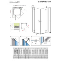 Душова кабіна (половина) Essenza New Black KDD 80 ліва, RADAWAY
