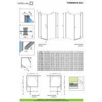 Душова кабіна прямокутна Torrenta KDJ 90 Lx75 32248-01-01NL RADAWAY