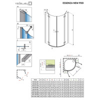 Душевая кабина полукруглая (половина) Essenza New PDD 80 правая, RADAWAY