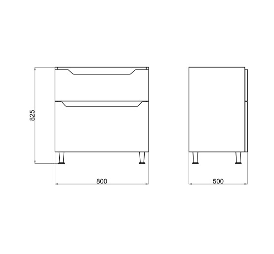 Тумба підлогова Qtap Scorpio 800х825х500 GRAPHITE QT1473TNВ802NG