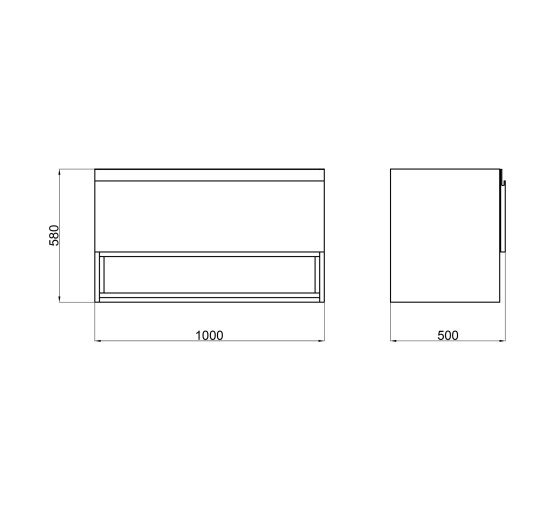 Тумба підвісна Qtap Robin 1000х580х500 GRAPHITE/WHITISH OAK QT1374TPВ1002NGWO