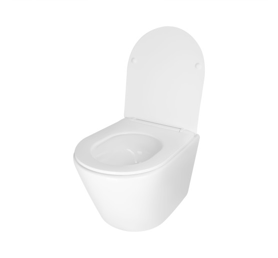 Унитаз подвесной Qtap Swan безободочный Ultra Quiet с сиденьем Soft-close QT16335179W