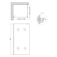 Душевая перегородка Qtap Walk-In Standard BLM201.C8 100х190 см, стекло Clear 8 мм, покрытие CalcLess