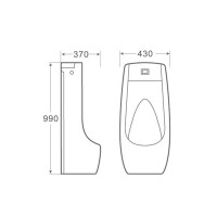 Пісуар підлоговий Qtap Scorpio з ІЧ-датчиком автоматичного змиву 430х370х990 White QT1488101HW