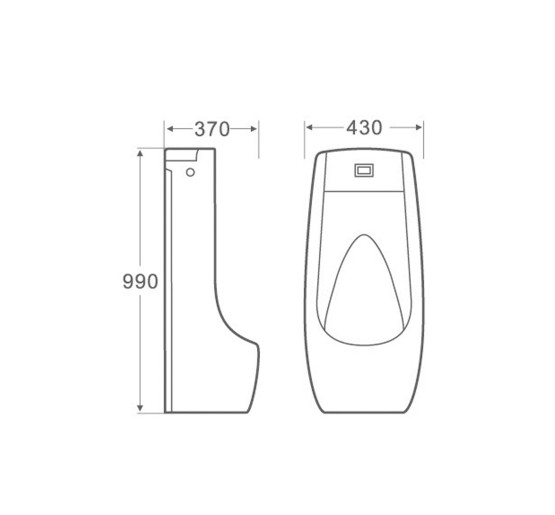 Пісуар підлоговий Qtap Scorpio з ІЧ-датчиком автоматичного змиву 430х370х990 White QT1488101HW