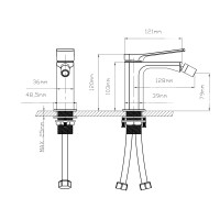 Змішувач для біде Qtap Slavonice QTSLA255BLM45922 Black Matt