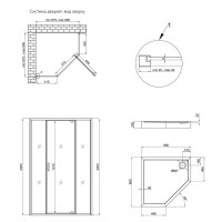 Набор Qtap душевая кабина Scorpio BLA10995-AC6 Clear 2120x900x900 мм + поддон Diamond 309912 90x90x12 см с сифоном.