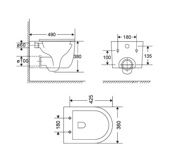 Унитаз подвесной Qtap Taurus безободочный с сиденьем Soft-close QT2433084EUQW