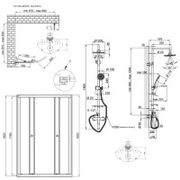 Готовое решение Qtap 2: Душ. кабина полукруглая, 90x90+ Душ. панель