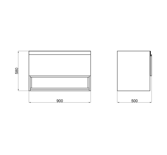 Тумба підвісна Qtap Robin 900х580х500 WHITE/WHITISH OAK QT1374TPВ9001NWWO