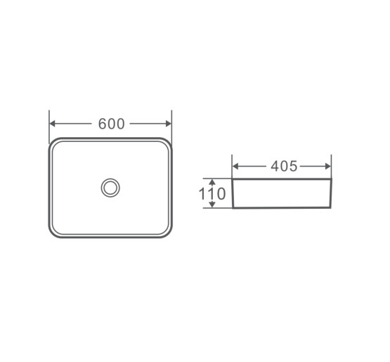 Раковина-чаша Qtap Tern 600x405x110 White з донним клапаном QT17112174W