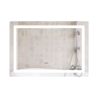 Дзеркало Qtap Mideya 1000х700 з LED-підсвічуванням Touch, з антизапотіванням, з годинником, димером, рег. яскравості QT2078NCF10070W