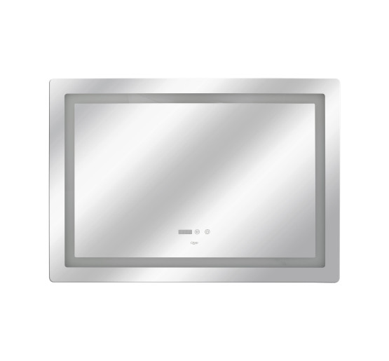 Дзеркало Qtap Mideya 1000х700 з LED-підсвічуванням Touch, з антизапотіванням, з годинником, димером, рег. яскравості QT2078NCF10070W