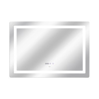 Зеркало Qtap Mideya 1000х700 с LED подсветкой Touch, с антизапотеванием, с часами, димером, рег. яркости QT2078NCF10070W