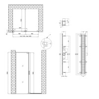 Готовое решение Qtap 15: Стена Walk-In GLIDE, 120x190+ Линейный трап 800 мм