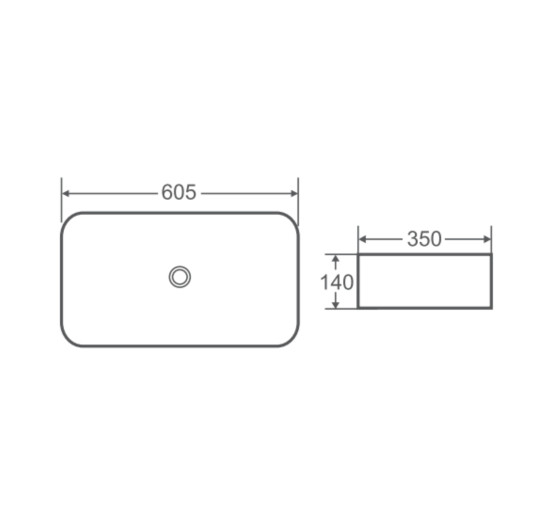 Раковина-чаша Qtap Tern 605x350x140 White с донным клапаном QT17112270W