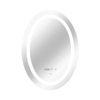 Зеркало Qtap Mideya 500х700 с LED подсветкой Touch, с антизапотеванием, с часами, димером, рег. яркости QT2078NCR5070W