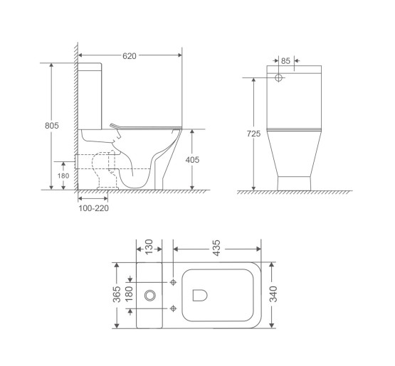 Унитаз-компакт Qtap Cardinal Ultra Quiet безободочный с сиденьем Soft-close QT04222168AUQ3W