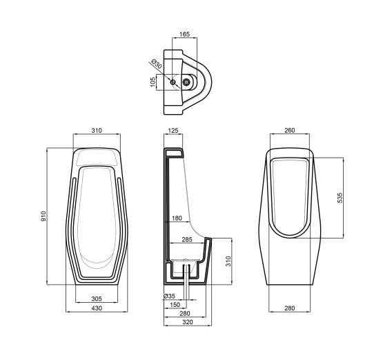 Напольный писсуар Qtap Stork 430х340х920 White QT1588HDU900W