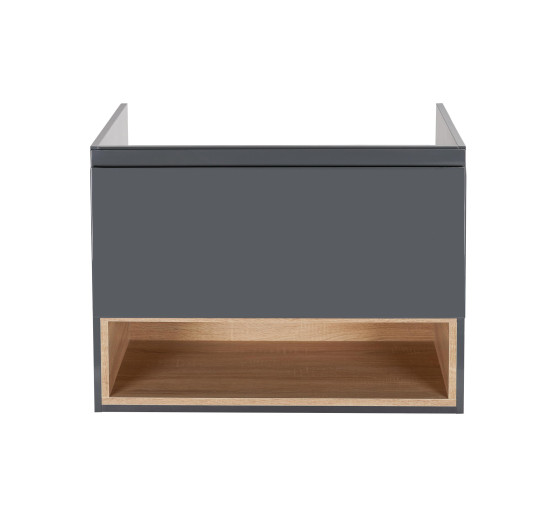 Тумба підвісна Qtap Robin 800х580х500 GRAPHITE/WHITISH OAK QT1374TPВ8002NGWO