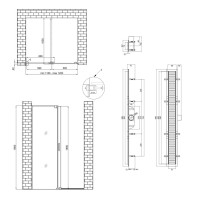 Готовое решение Qtap 16: Стена Walk-In GLIDE, 120x190+ Линейный трап 900 мм