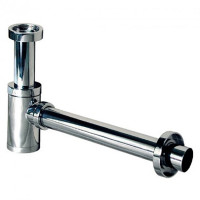 Сифон Prevex для умивальника латунний, хромований, круглий з накидною гайкою 5/4", зливна трубка d32 з розеткою