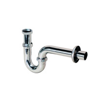 Сифон Prevex для умивальника та біде латунний, хромований, з накидною гайкою 5/4", зливна трубка d32 з розеткою