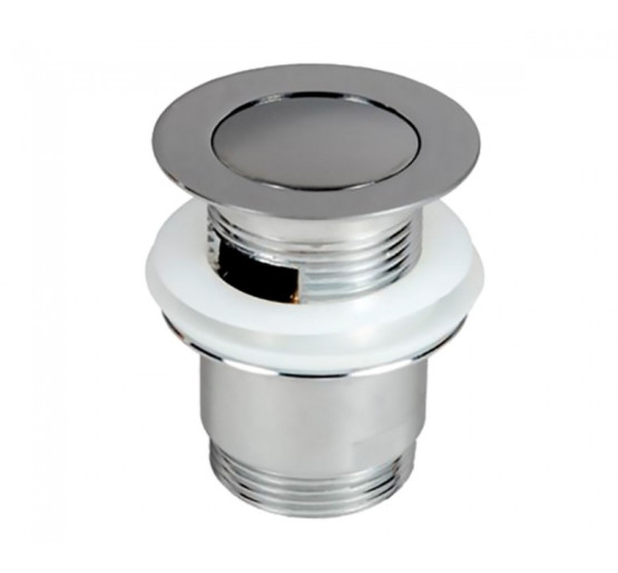 Донный клапан Prevex сифона для умывальника с переливом, клик-клак с малой заглушкой, металл