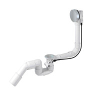 Сифон для ванни Bathloc з переливом, автомат. Металева пробка. Хромована ручка. Випускна трубка 40/50мм.