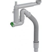 Сифон PREVEX Smartloc, телескопічний, для одинарної кухонної мийки з накидною гайкою, зливна гофра d50/40, злив пральної та посудомийної машин