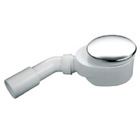 Сифон для душового пiддону d90мм, зливний відвід d40/50, пластик хром