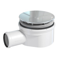 Сифон для душового піддону Showerloc, з верхньою кришкою, низькии. Хром